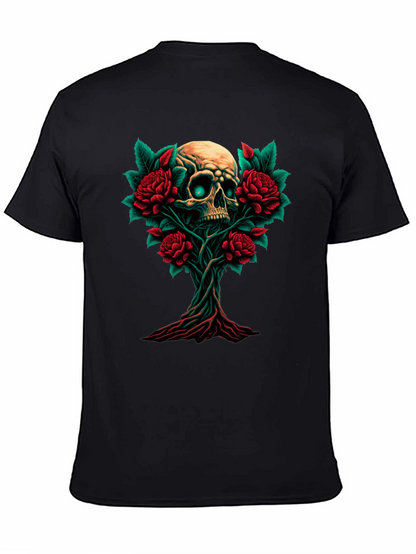 Skull & Roses Graphic Tee - Dark Style