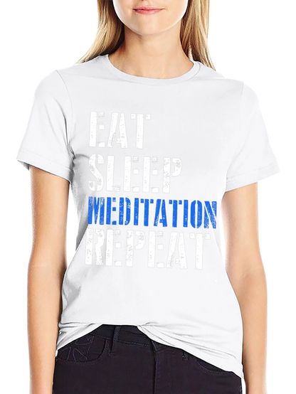 Eat Sleep Meditation Repeat Graphic T-Shirt