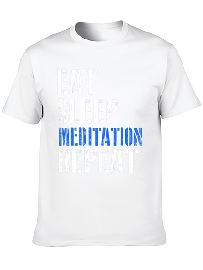 Eat Sleep Meditation Repeat Graphic T-Shirt