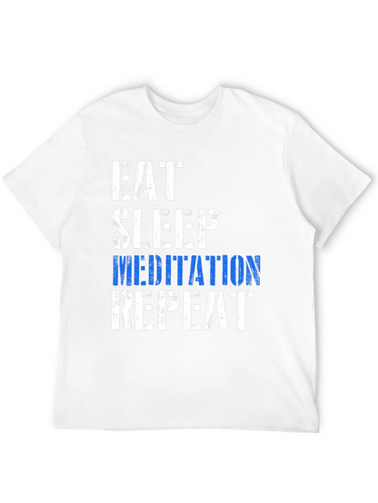 Eat Sleep Meditation Repeat Graphic T-Shirt