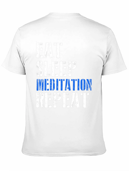 Eat Sleep Meditation Repeat Graphic T-Shirt