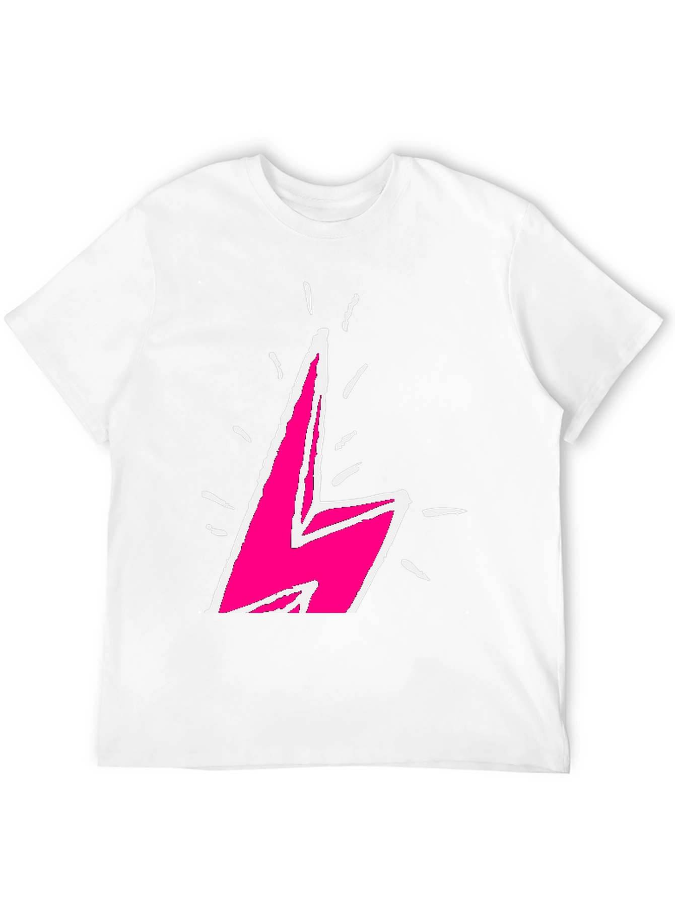 Lightning Bolt Graphic Tee - Bold Pink Design