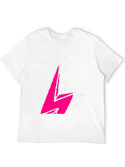 Lightning Bolt Graphic Tee - Bold Pink Design
