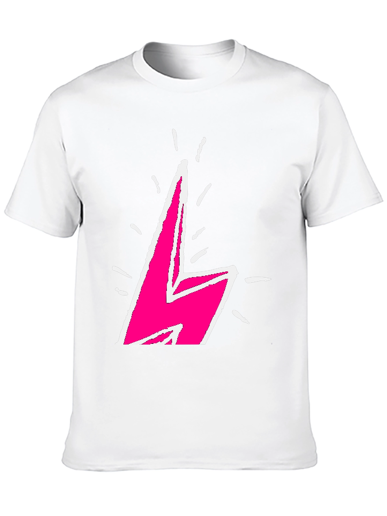 Lightning Bolt Graphic Tee - Bold Pink Design