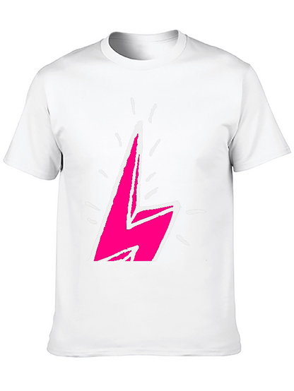 Lightning Bolt Graphic Tee - Bold Pink Design
