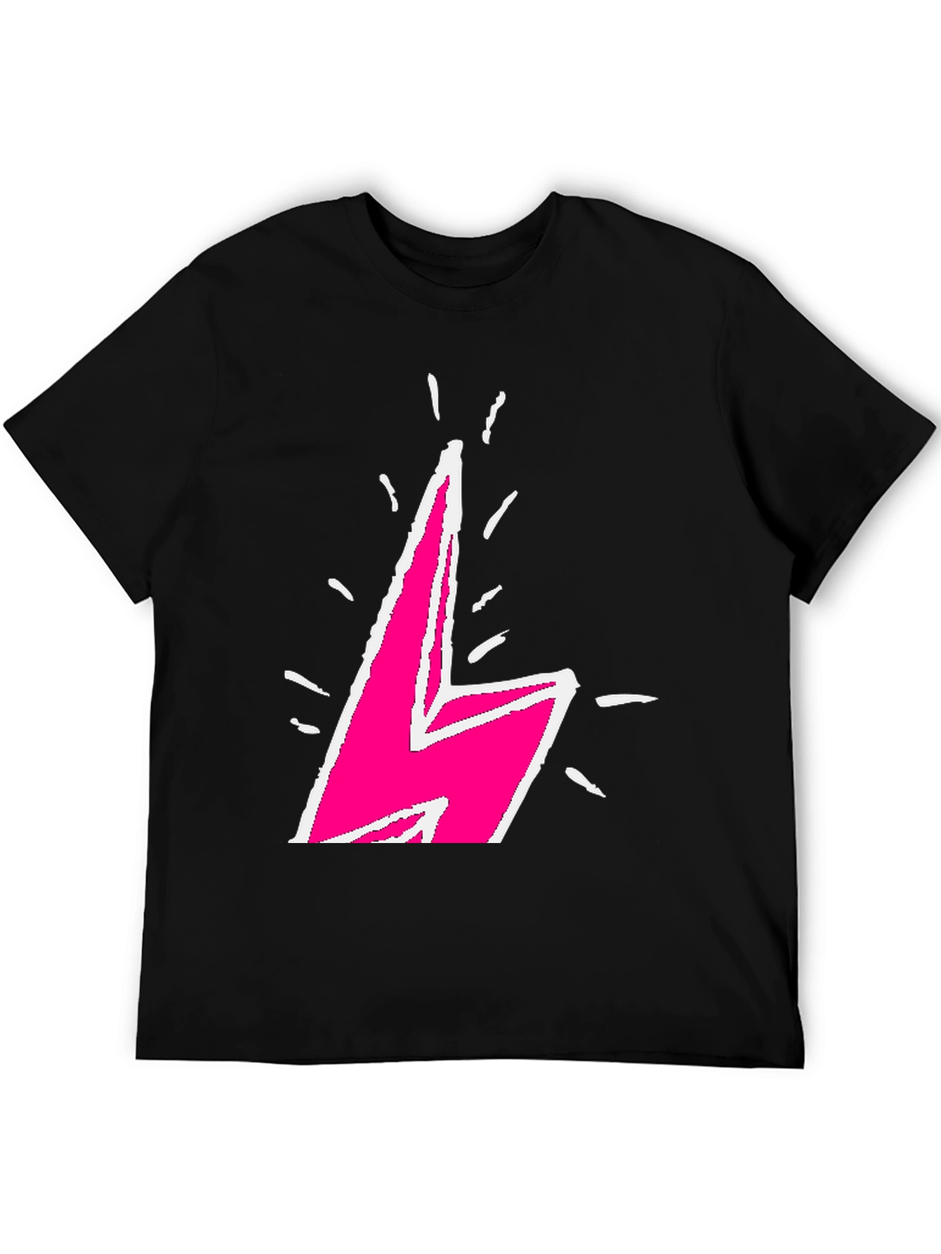Lightning Bolt Graphic Tee - Bold Pink Design