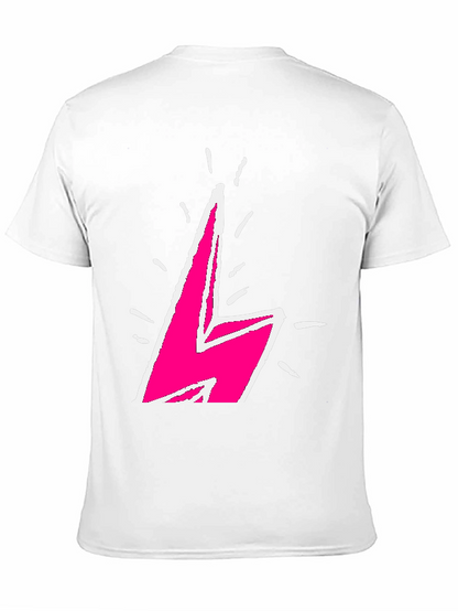 Lightning Bolt Graphic Tee - Bold Pink Design