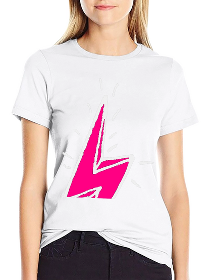 Lightning Bolt Graphic Tee - Bold Pink Design