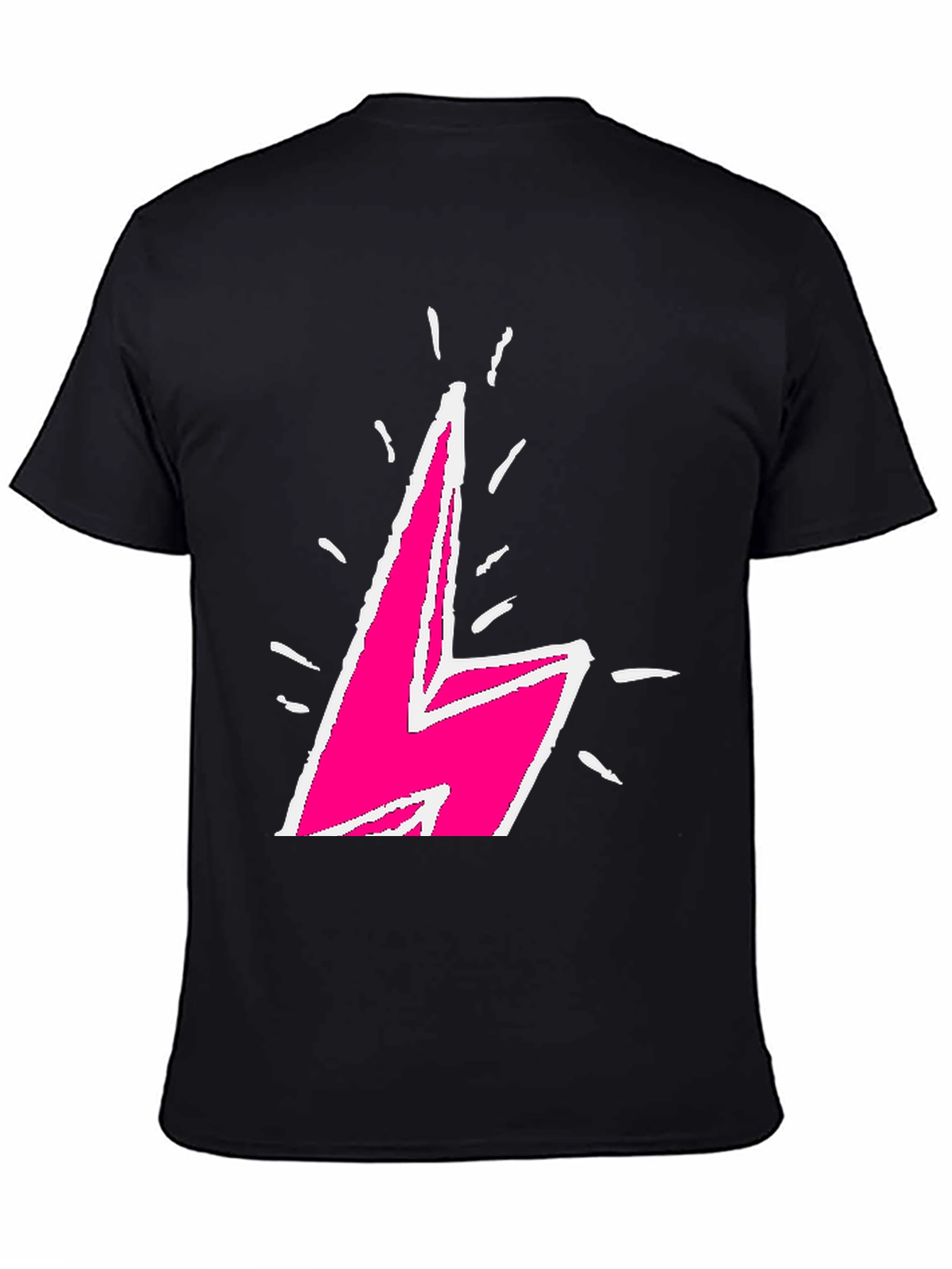 Lightning Bolt Graphic Tee - Bold Pink Design