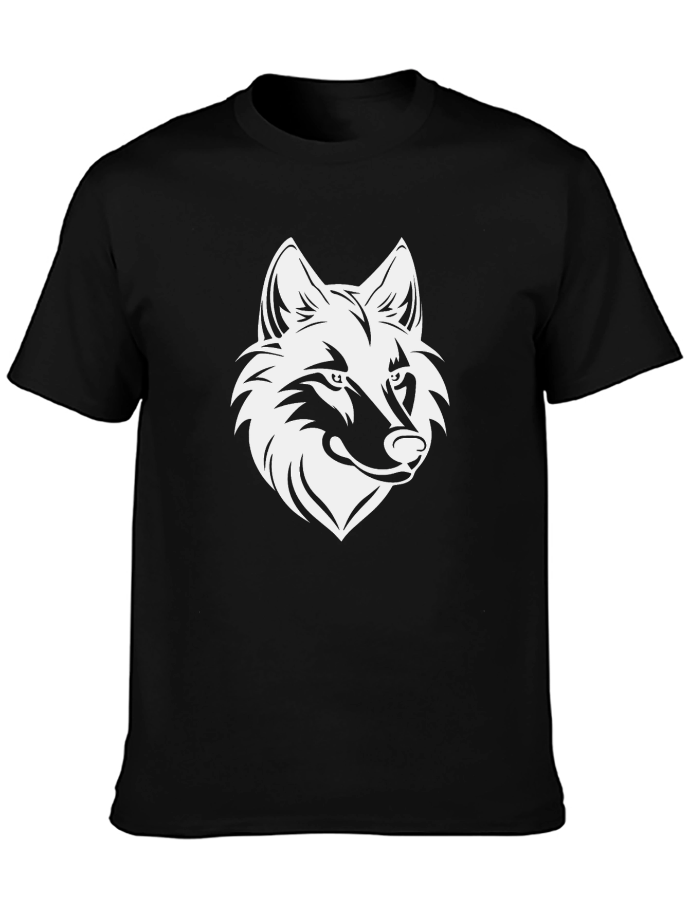 Black Wolf Graphic T-Shirt - Stylish Animal Design