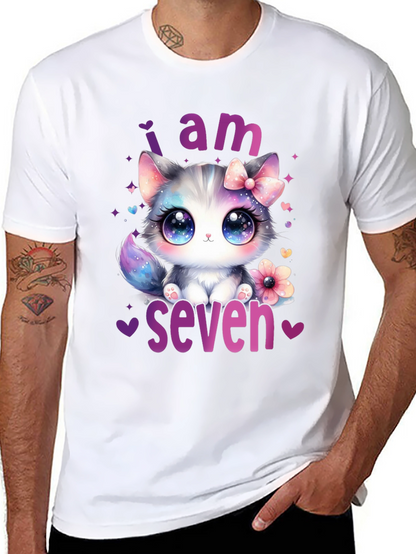 I am Seven Kitten Birthday T-Shirt