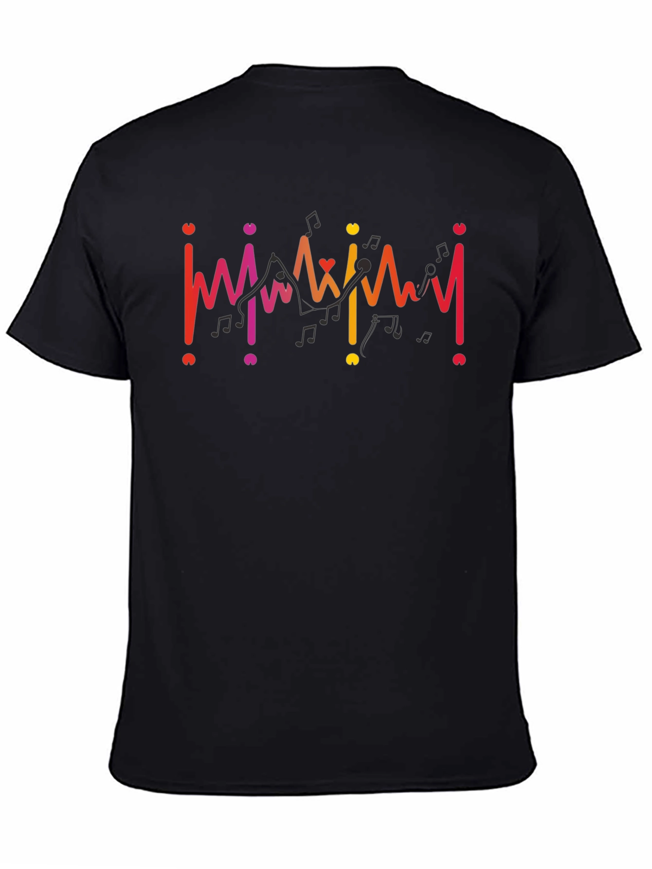 Musical Heartbeat T-Shirt - Black