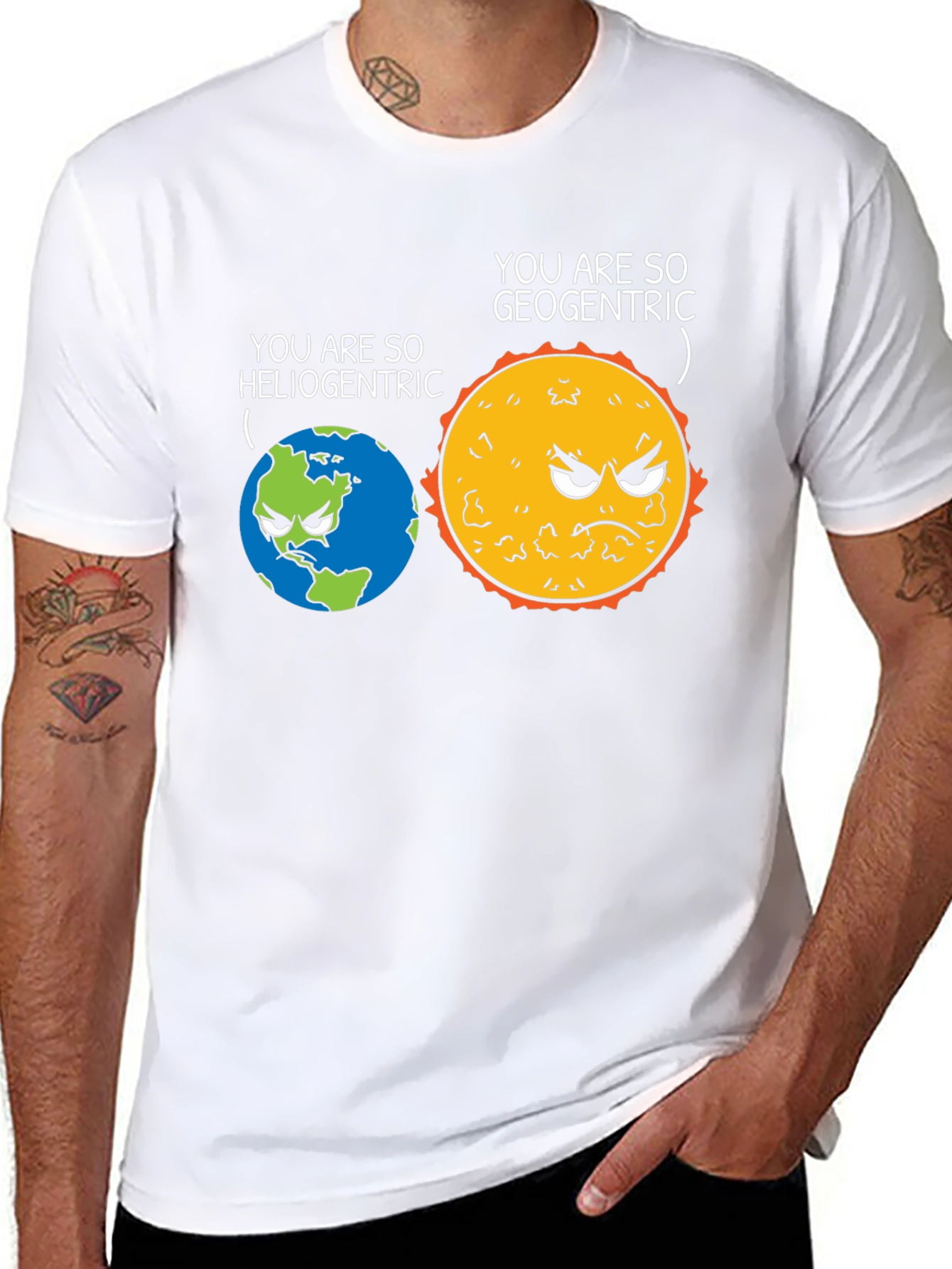Funny Heliocentric vs Geocentric Science T-Shirt