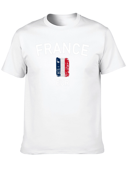 France Flag T-Shirt - Black Cotton Tee