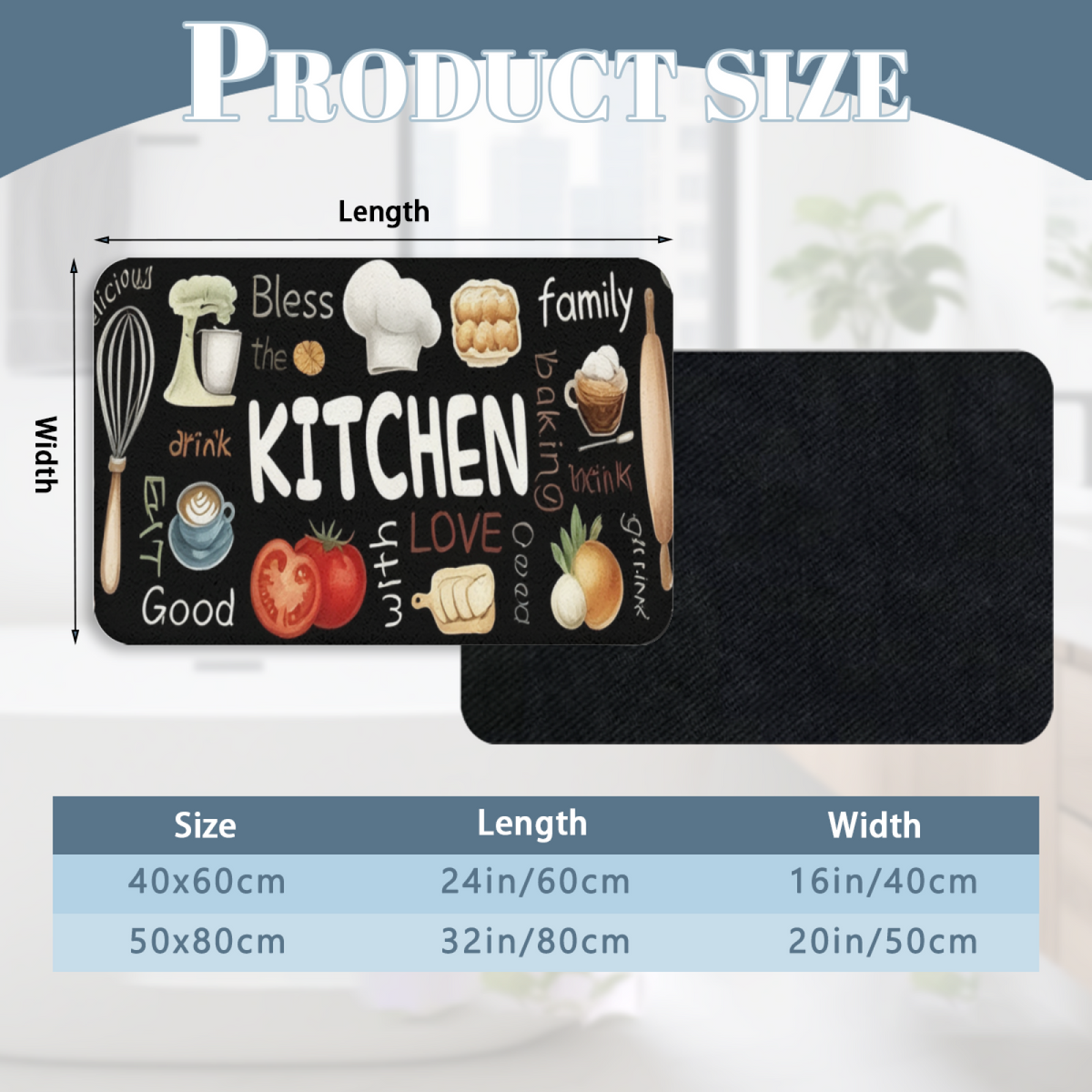 Hand Drawn Kitchen Elements£üHand Drawn KITCHEN Theme Diatomite Mat, Oil?Resistant Absorbent Non?Slip Kitchen Entry Floor Rug