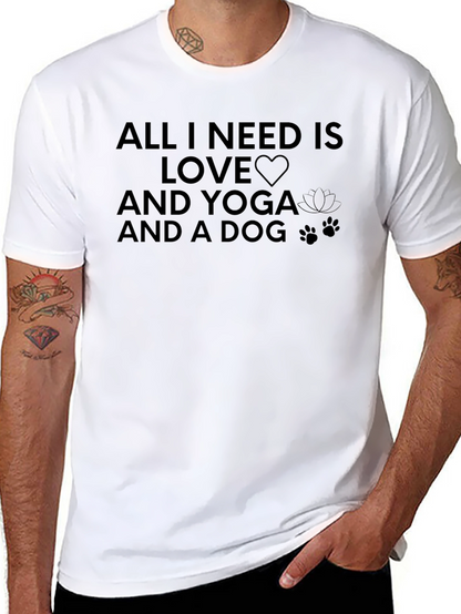 Yoga Love Dog T-Shirt - Black Graphic Tee