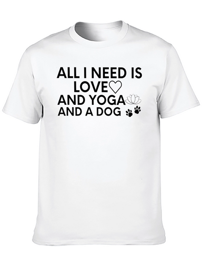 Yoga Love Dog T-Shirt - Black Graphic Tee