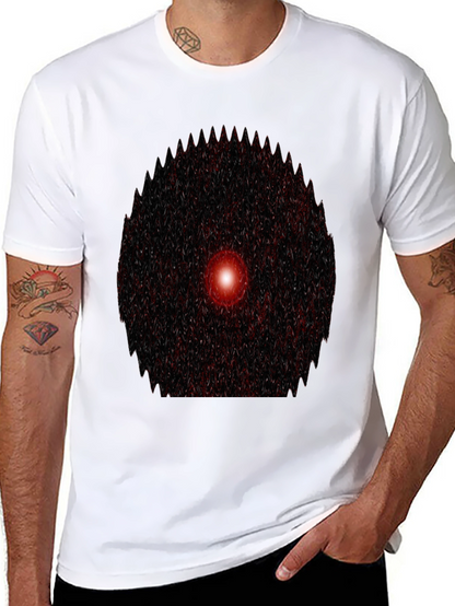 Abstract Red Eye Graphic Print Black T-Shirt
