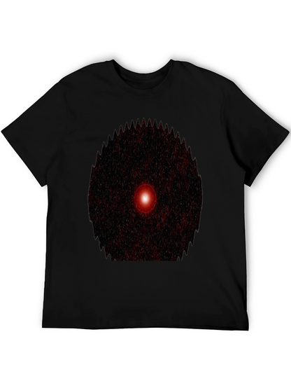 Abstract Red Eye Graphic Print Black T-Shirt