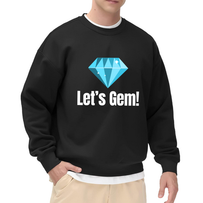 Let's Gem Diamond Crewneck Sweatshirt - Sparkling Blue Crystal Jewelry Lover Pullover