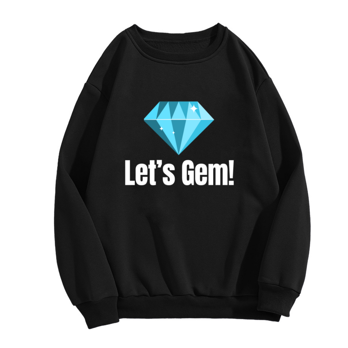 Let's Gem Diamond Crewneck Sweatshirt - Sparkling Blue Crystal Jewelry Lover Pullover