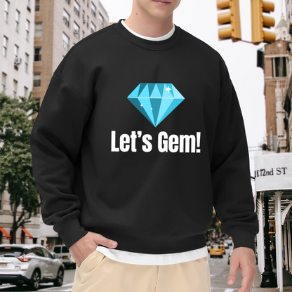 Let's Gem Diamond Crewneck Sweatshirt - Sparkling Blue Crystal Jewelry Lover Pullover