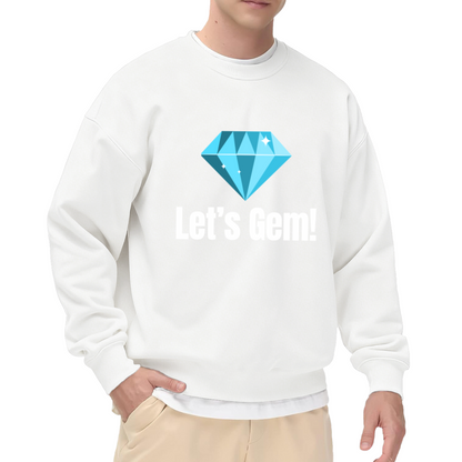 Let's Gem Diamond Crewneck Sweatshirt - Sparkling Blue Crystal Jewelry Lover Pullover