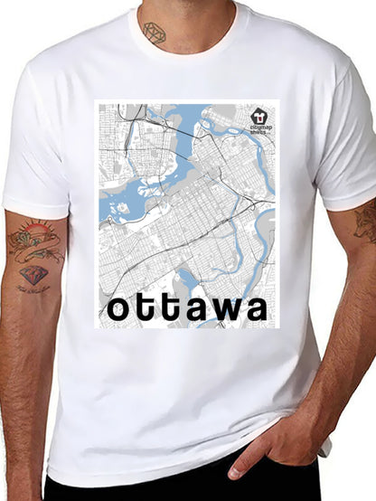 Ottawa City Map T-Shirt - Stylish Urban Souvenir