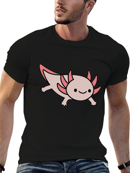 Axolotl Black T-Shirt - Cute Amphibian Tee