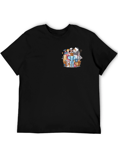 Quirky Cartoon Chest Print T-Shirt