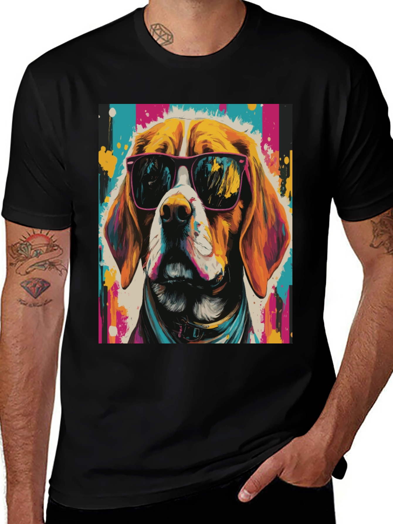 Cool Dog Graphic Tee - Funky Beagle T-Shirt
