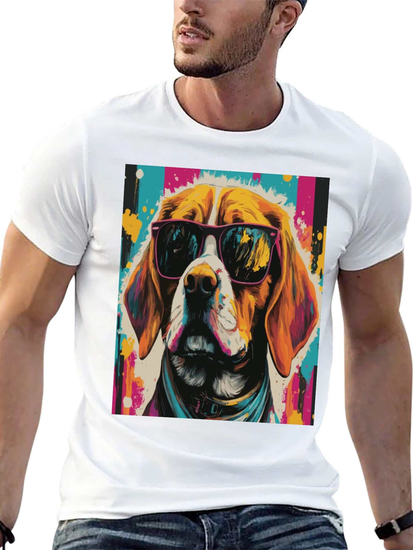 Cool Dog Graphic Tee - Funky Beagle T-Shirt