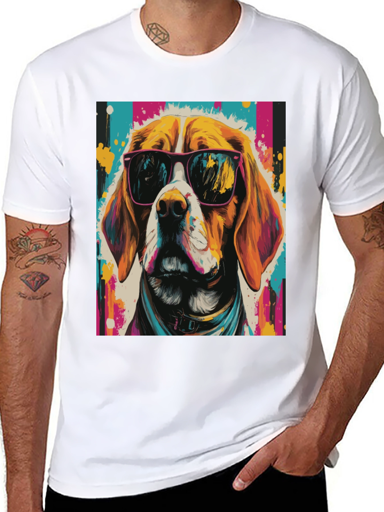 Cool Dog Graphic Tee - Funky Beagle T-Shirt