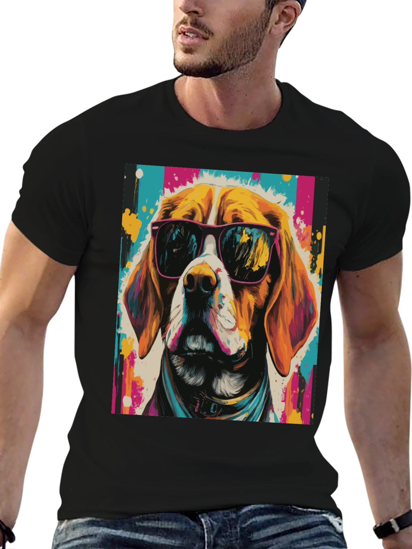 Cool Dog Graphic Tee - Funky Beagle T-Shirt