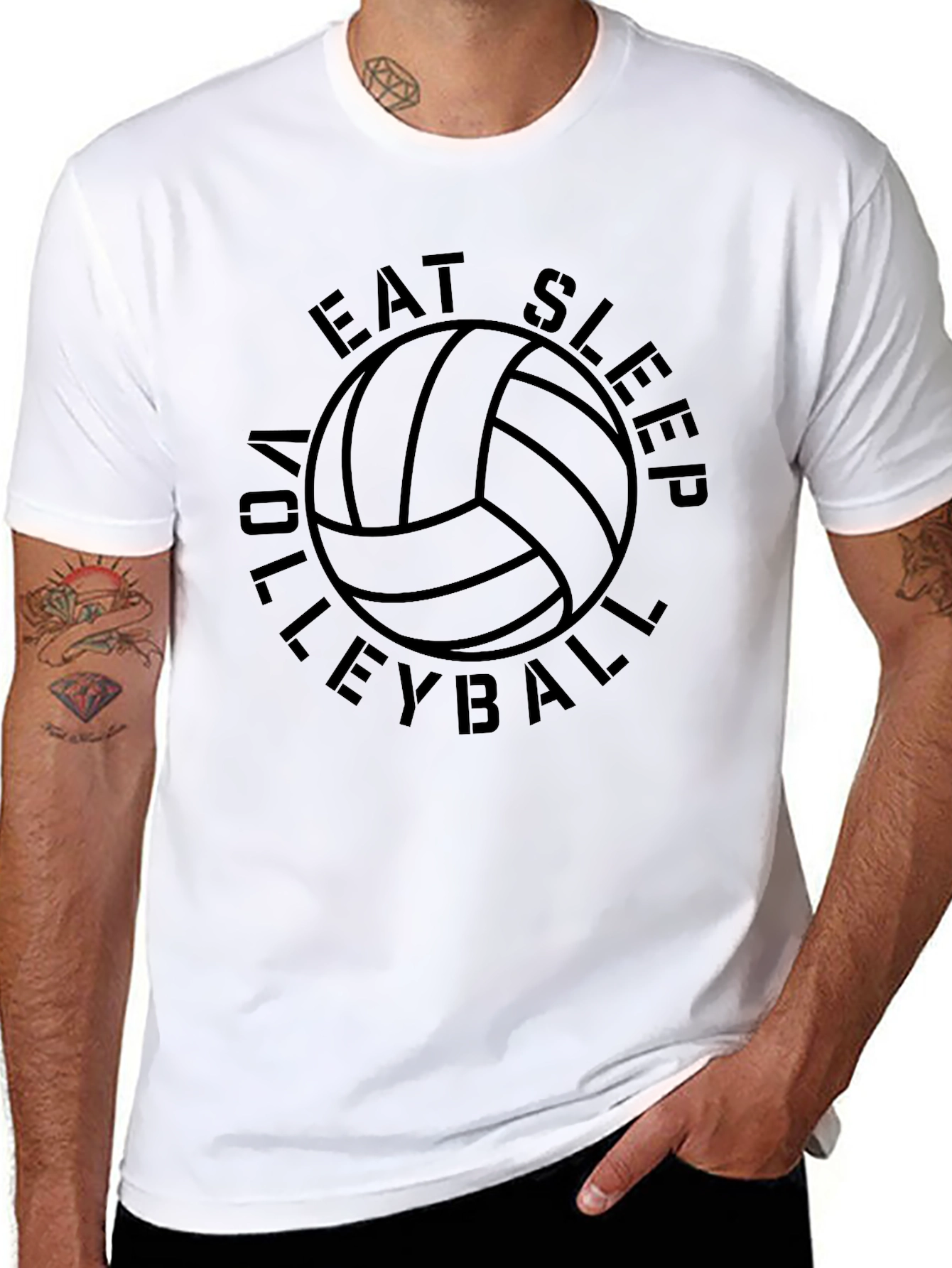 Eat Sleep Volleyball Black Graphic Tee