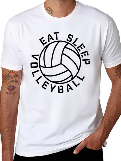 Eat Sleep Volleyball Black Graphic Tee