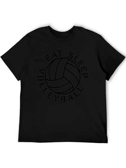 Eat Sleep Volleyball Black Graphic Tee