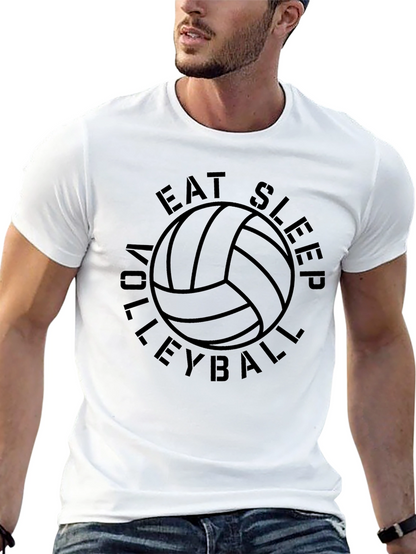 Eat Sleep Volleyball Black Graphic Tee