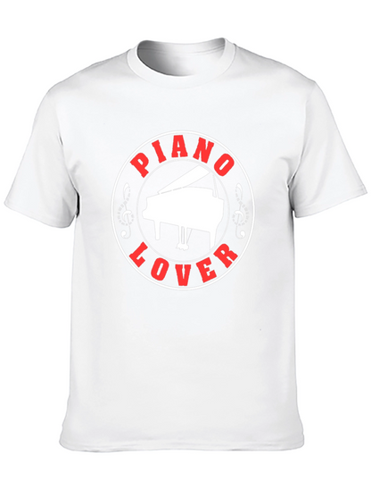Piano Lover Graphic Tee - Black Cotton T-Shirt