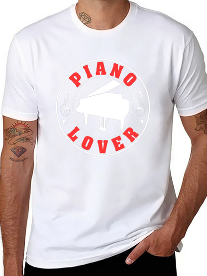 Piano Lover Graphic Tee - Black Cotton T-Shirt
