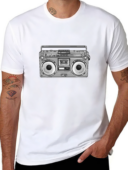 Retro Boombox Graphic T-Shirt - Classic Style