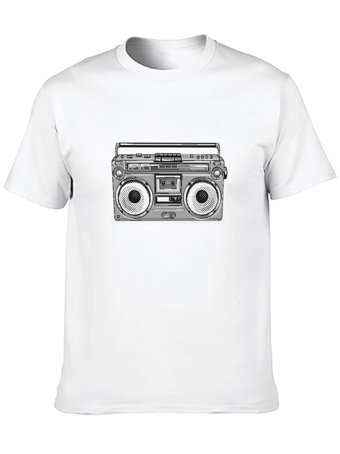 Retro Boombox Graphic T-Shirt - Classic Style