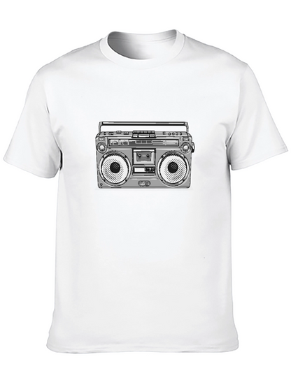 Retro Boombox Graphic T-Shirt - Classic Style