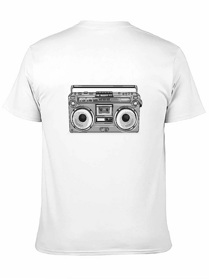 Retro Boombox Graphic T-Shirt - Classic Style