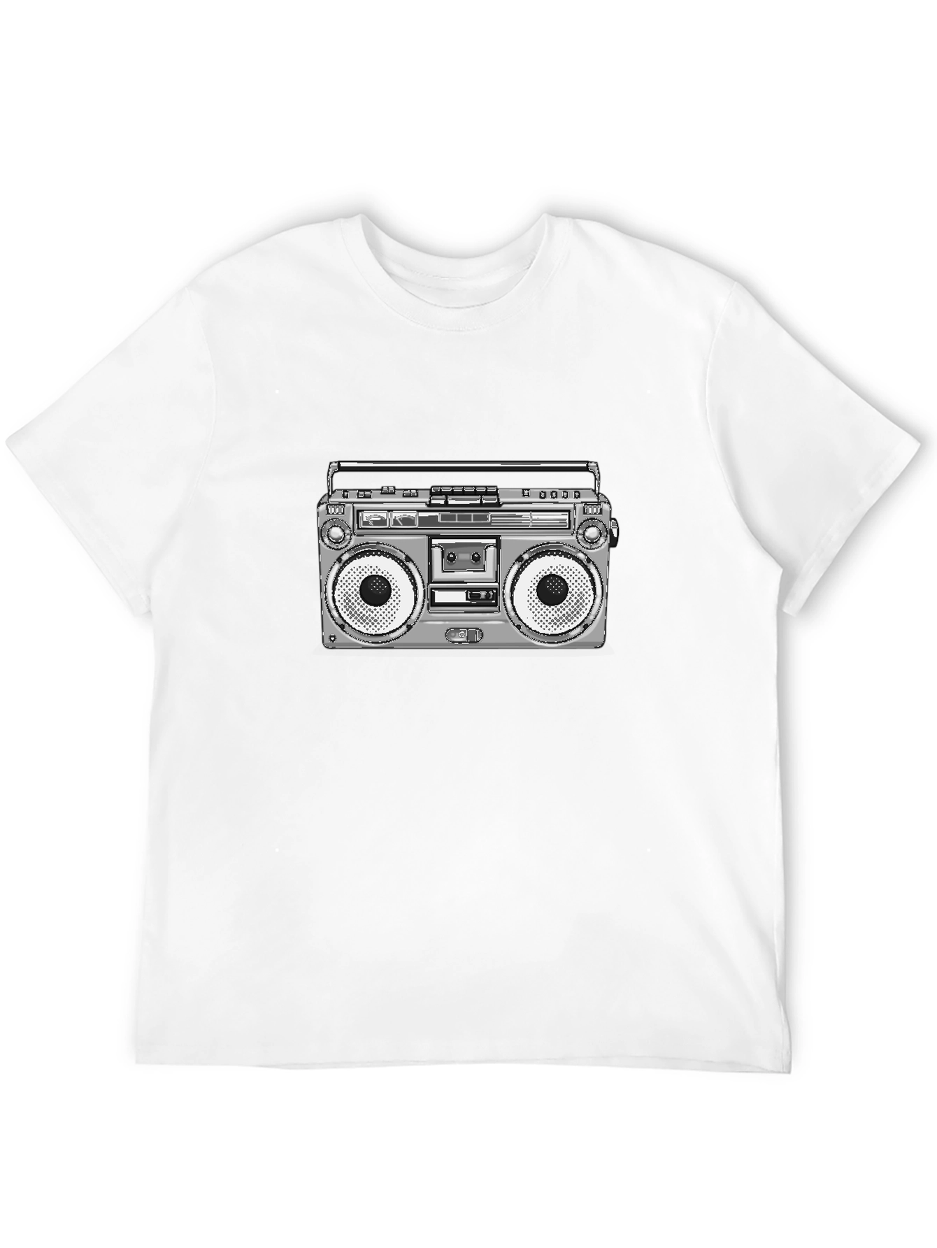 Retro Boombox Graphic T-Shirt - Classic Style