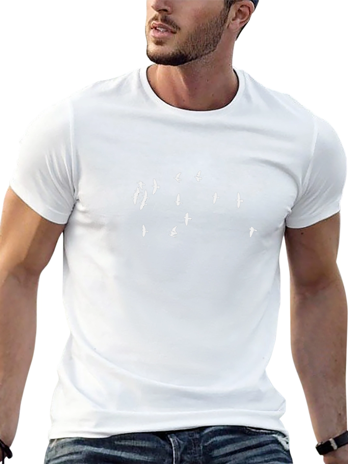 Birds in Flight Graphic Tee - Black