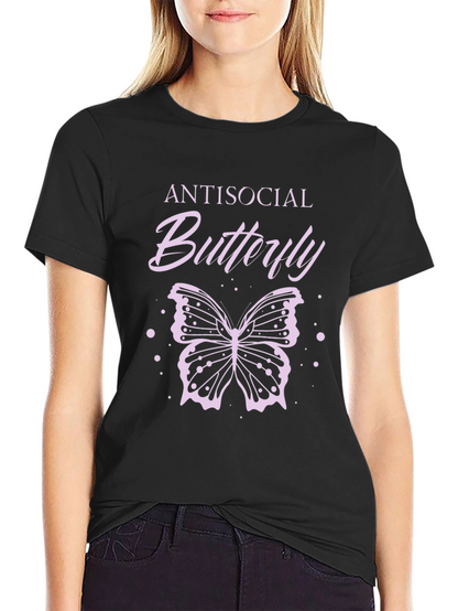 Antisocial Butterfly Graphic Tee - Black