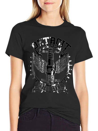 Detroit Motor City Black Graphic Tee