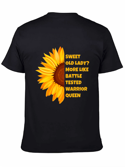 Sunflower Warrior Queen Black T-Shirt
