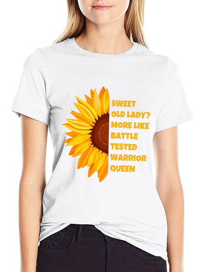 Sunflower Warrior Queen Black T-Shirt